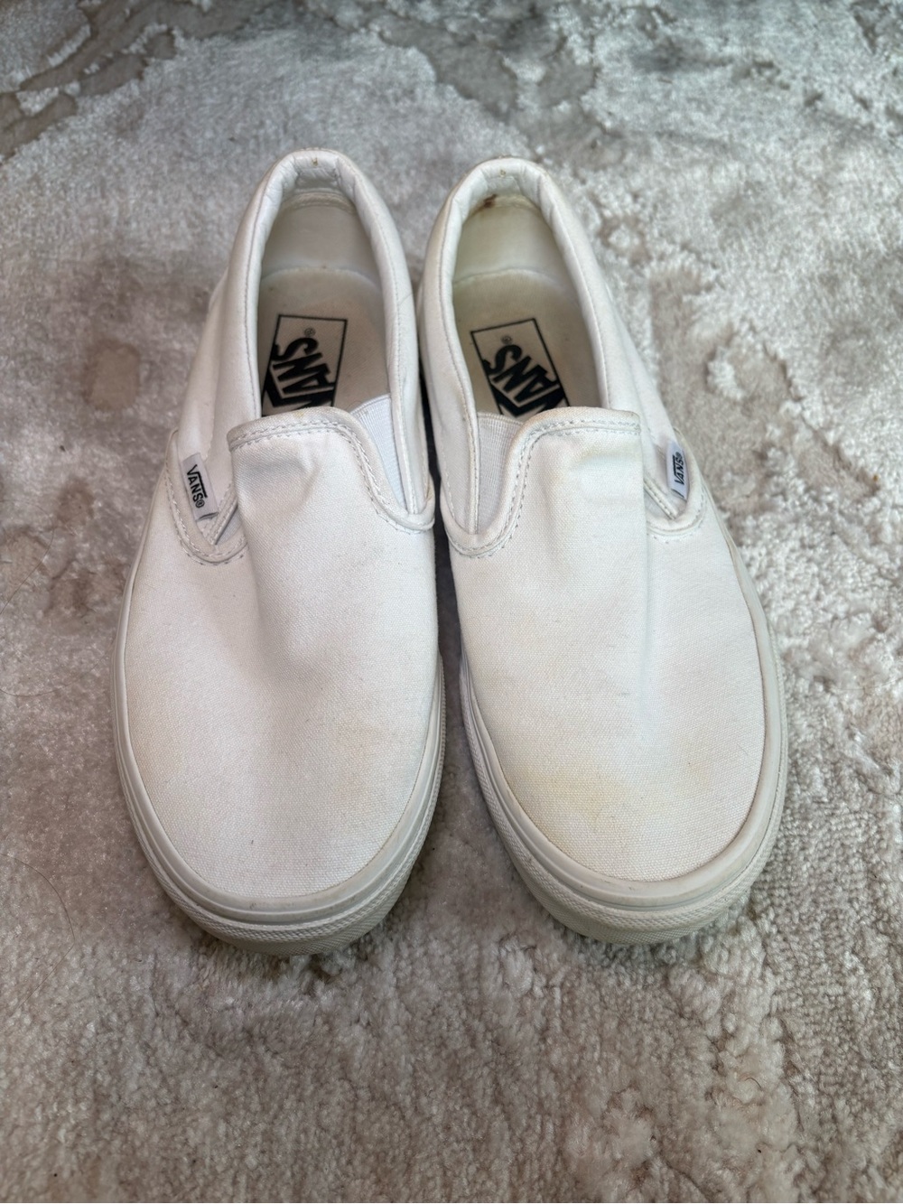 Vans White Slip-On Canvas Sneakers